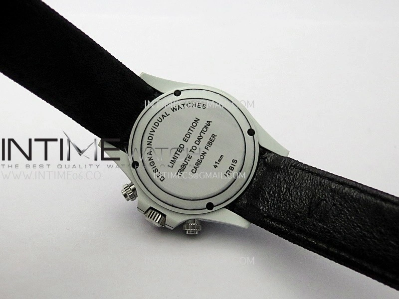 Daytona DIW White Carbon DIWF Best Edition White Dial Black Subdial On Black Nylon Strap A4801
