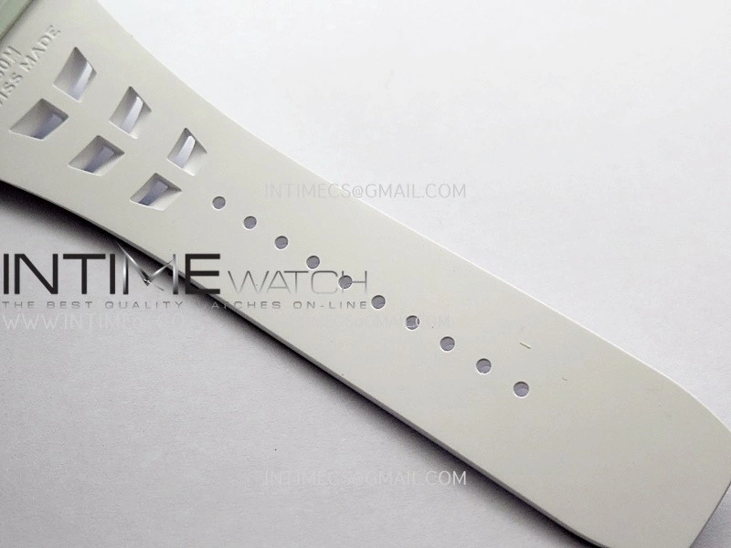 RM035-01 White Carbon ZF Best Edition Skeleton Dial On White Rubber Strap Super Clone RMUL2