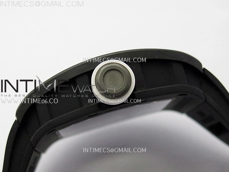 RM055 Black Ceramic White Inner RMF Best Edition Skeleton Dial On Black Rubber Strap RMUL2 Super Clone