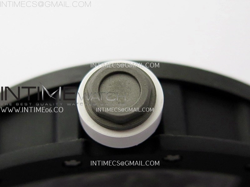 RM055 Black Ceramic White Inner RMF Best Edition Skeleton Dial On Black Rubber Strap RMUL2 Super Clone