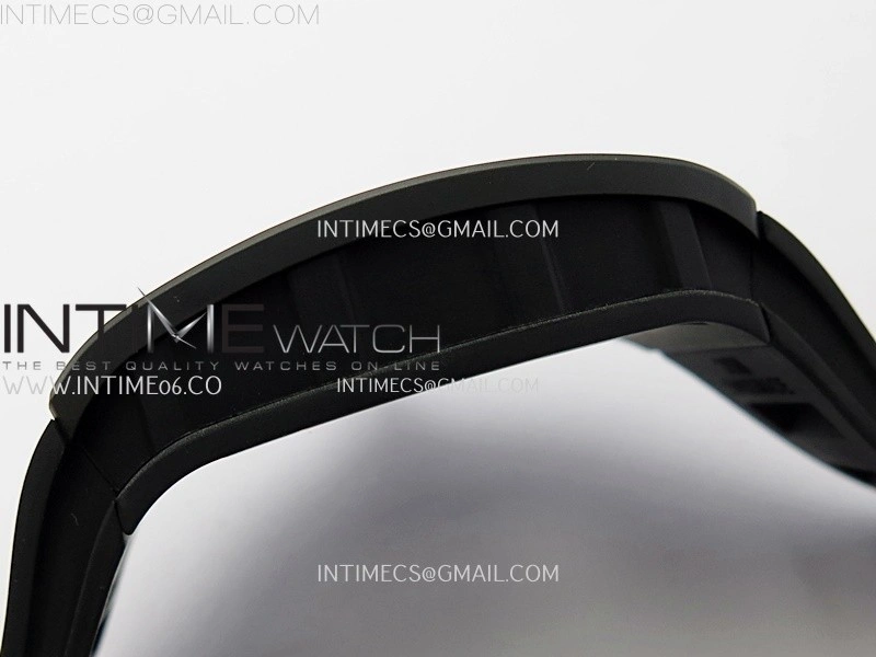 RM055 Black Ceramic White Inner RMF Best Edition Skeleton Dial On Black Rubber Strap RMUL2 Super Clone