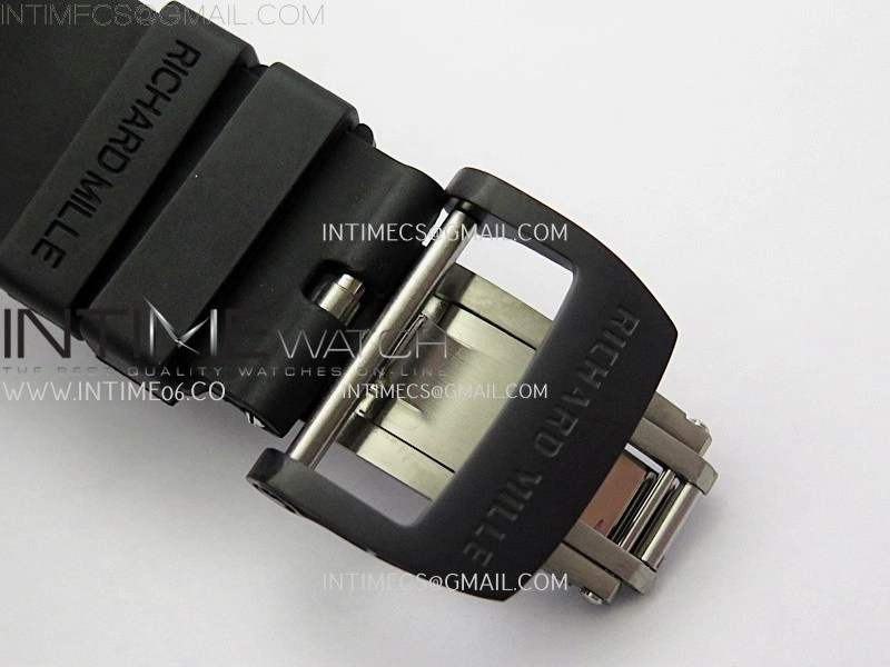 RM055 Black Ceramic White Inner RMF Best Edition Skeleton Dial On Black Rubber Strap RMUL2 Super Clone