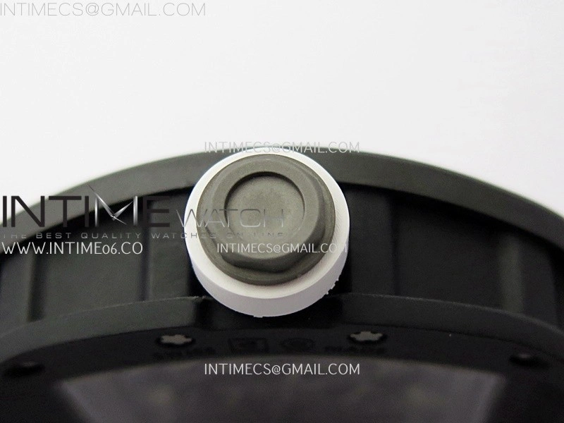 RM055 Black Ceramic White Inner RMF Best Edition Skeleton Dial On White Rubber Strap RMUL2 Super Clone