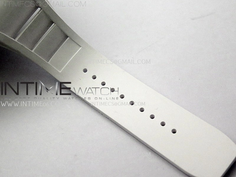 RM055 Black Ceramic White Inner RMF Best Edition Skeleton Dial On White Rubber Strap RMUL2 Super Clone