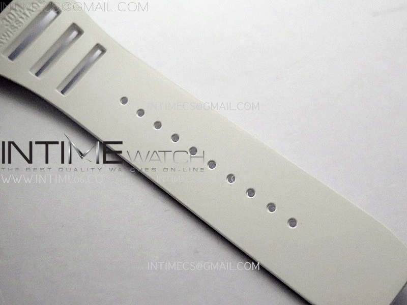 RM055 Black Ceramic White Inner RMF Best Edition Skeleton Dial On White Rubber Strap RMUL2 Super Clone