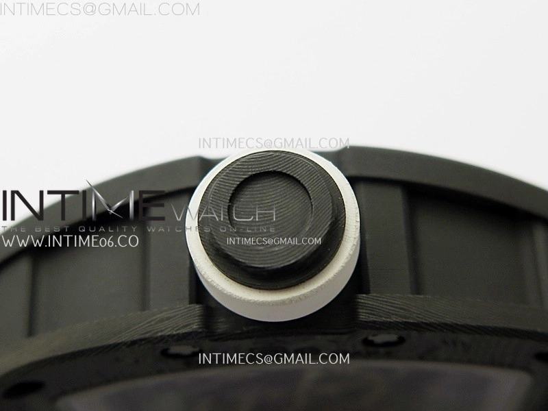 RM055 Real NTPT White Inner RMF Best Edition Skeleton Dial on Black Rubber Strap RMUL2 Super Clone