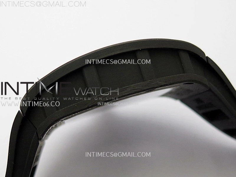 RM055 Real NTPT White Inner RMF Best Edition Skeleton Dial on Black Rubber Strap RMUL2 Super Clone