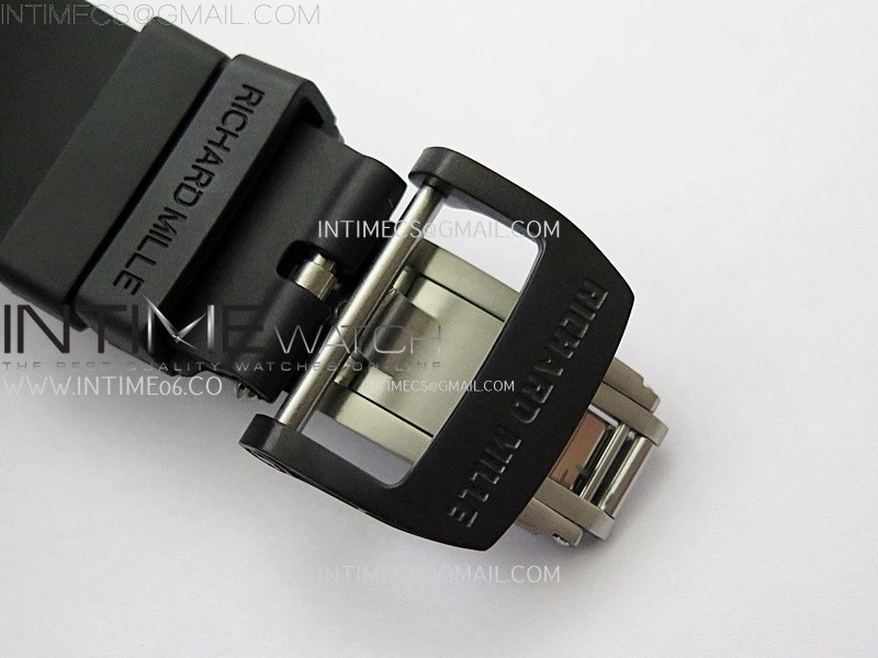 RM055 Real NTPT White Inner RMF Best Edition Skeleton Dial on Black Rubber Strap RMUL2 Super Clone