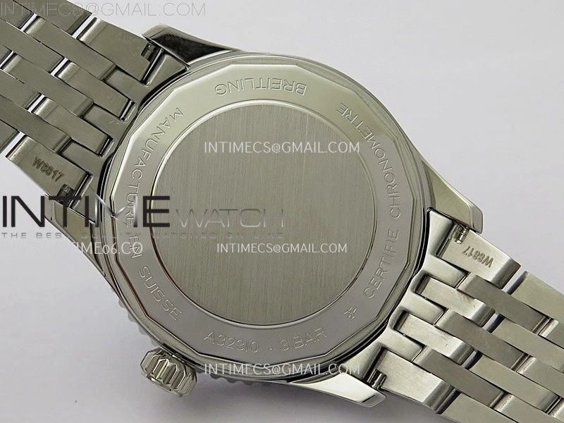 Navitimer 41mm GMT SS BLSF 1:1 Best Edition Champagne Gold Dial on SS Bracelet A2836