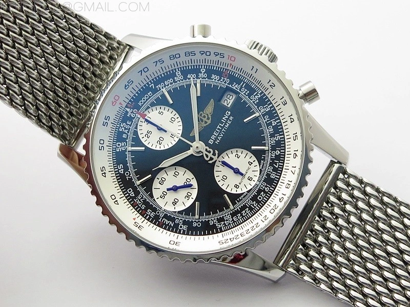 Navitimer 41mm SS B50 Best Edition SS Black Dial Stick Markers on SS Bracelet A7750