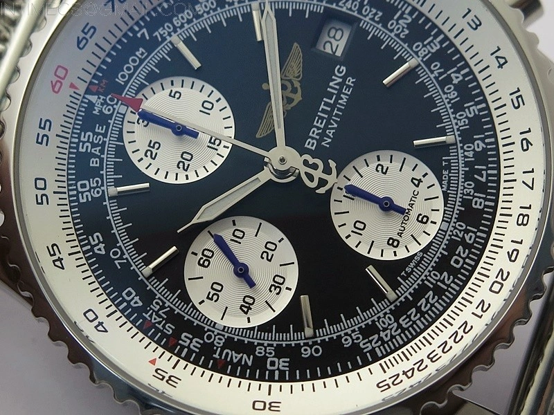 Navitimer 41mm SS B50 Best Edition SS Black Dial Stick Markers on SS Bracelet A7750