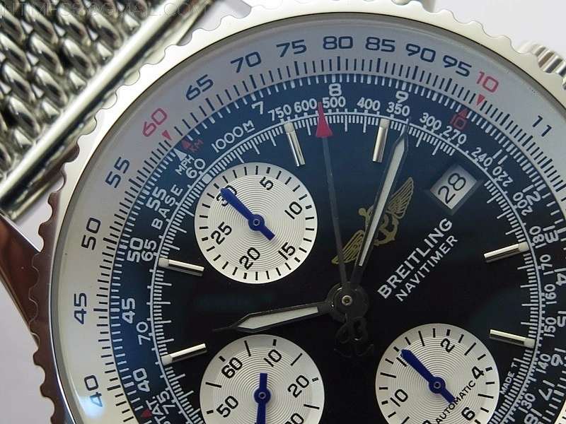 Navitimer 41mm SS B50 Best Edition SS Black Dial Stick Markers on SS Bracelet A7750