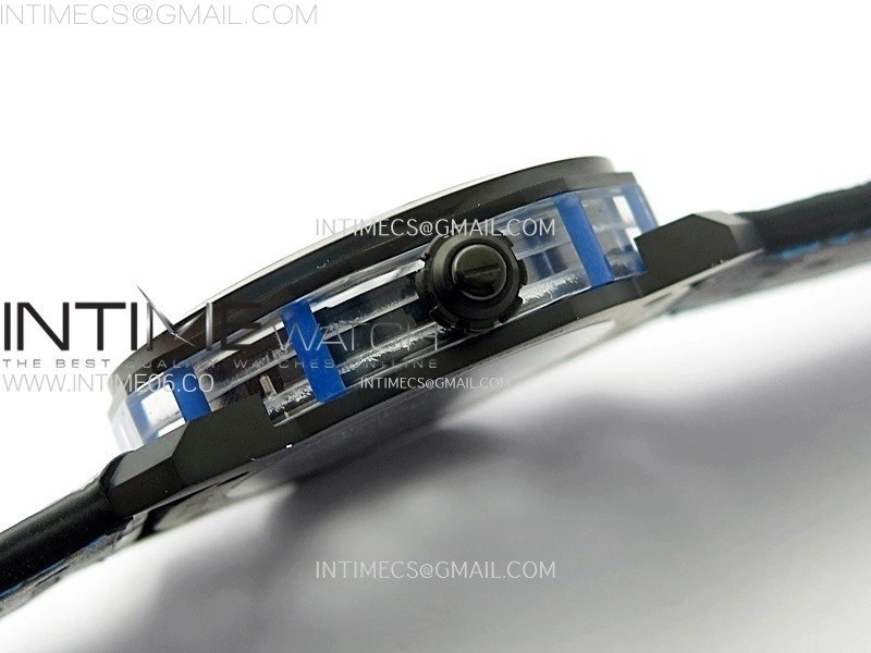 Octo 102910 PVD AXF Best Edition Blue Skeleton Dial on Black Leather Strap Asian BVL206 Tourbillon Movement