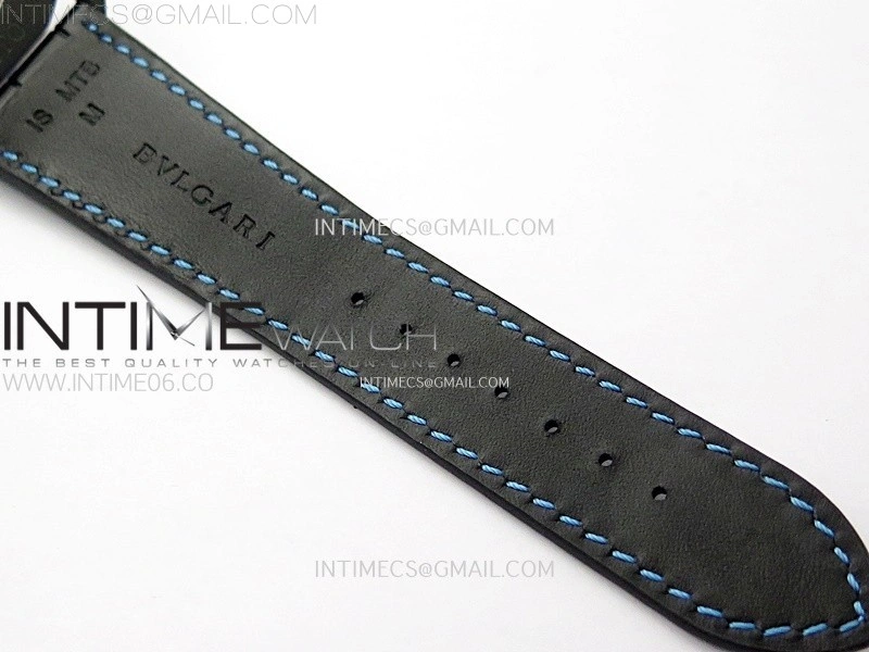 Octo 102910 PVD AXF Best Edition Blue Skeleton Dial on Black Leather Strap Asian BVL206 Tourbillon Movement