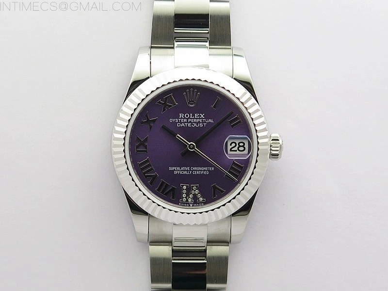 Datejust 31mm 278273 SS BP Best Edition Purple Roman Markers Dial on Oyster Bracelet