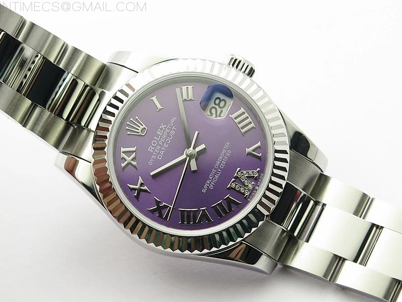Datejust 31mm 278273 SS BP Best Edition Purple Roman Markers Dial on Oyster Bracelet