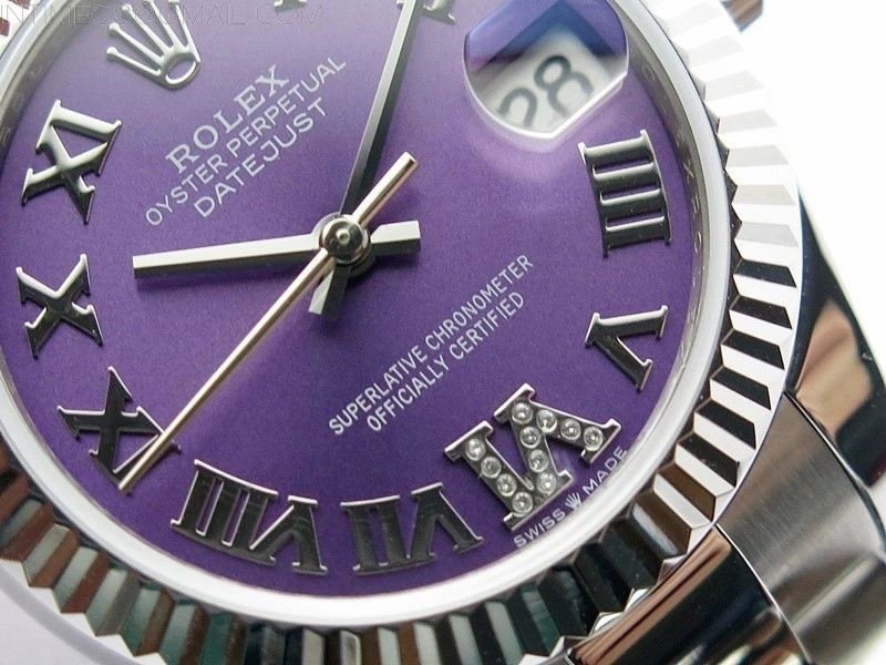 Datejust 31mm 278273 SS BP Best Edition Purple Roman Markers Dial on Oyster Bracelet