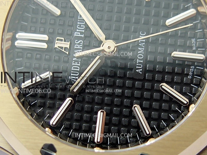 Royal Oak 37mm 15450 RG IPF 1:1 Best Edition Black Dial on RG Bracelet SA3120 Super Clone