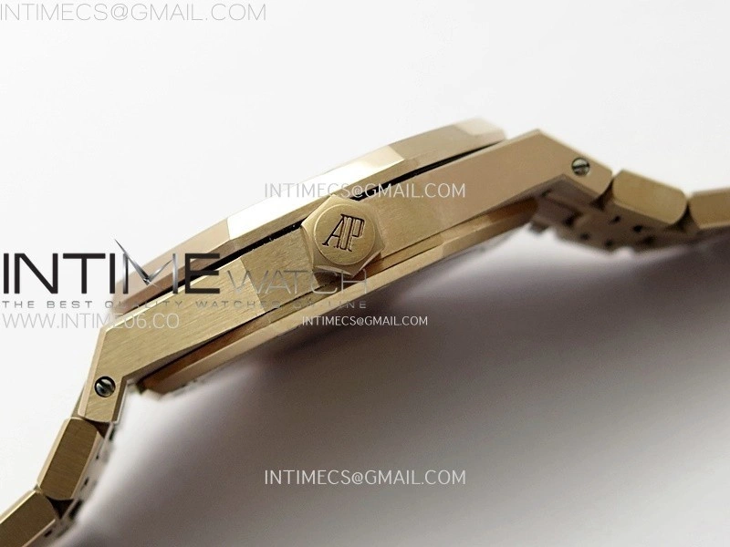 Royal Oak 37mm 15450 RG IPF 1:1 Best Edition Black Dial on RG Bracelet SA3120 Super Clone
