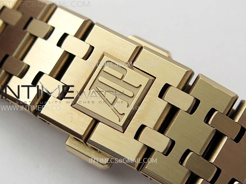 Royal Oak 37mm 15450 RG IPF 1:1 Best Edition Black Dial on RG Bracelet SA3120 Super Clone
