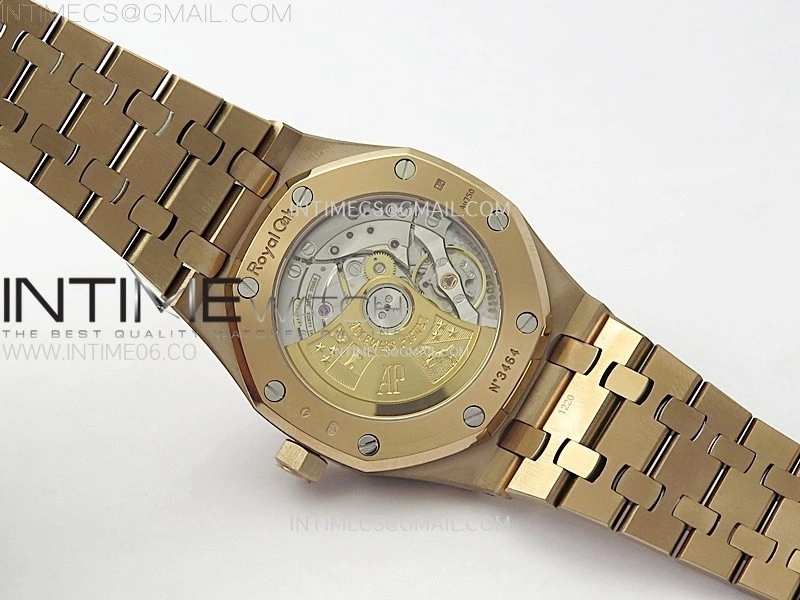 Royal Oak 37mm 15450 RG IPF 1:1 Best Edition Black Dial on RG Bracelet SA3120 Super Clone