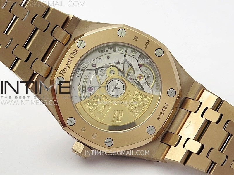 Royal Oak 37mm 15450 RG IPF 1:1 Best Edition Black Dial on RG Bracelet SA3120 Super Clone