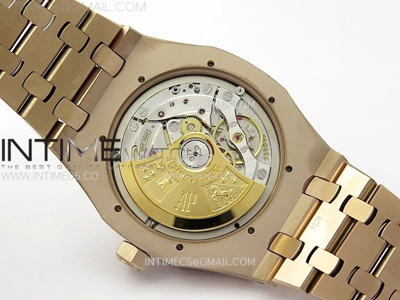 Royal Oak 37mm 15450 RG IPF 1:1 Best Edition Black Dial on RG Bracelet SA3120 Super Clone