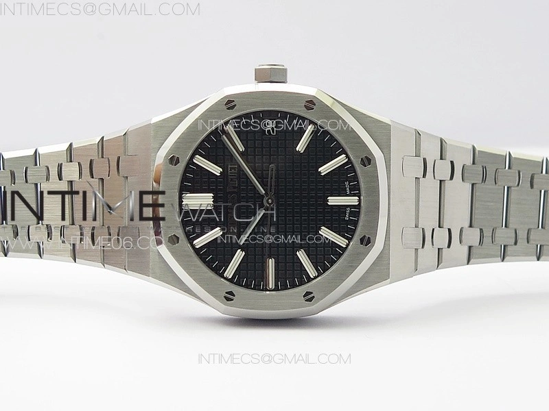 Royal Oak 41mm 15510 50th SS ZF 1:1 Best Edition Black Textured Dial on SS Bracelet A4302