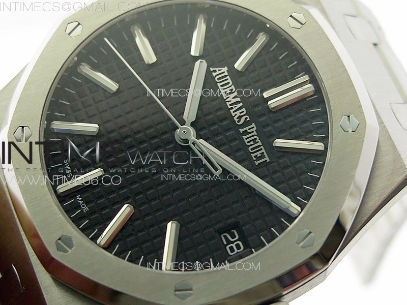 Royal Oak 41mm 15510 50th SS ZF 1:1 Best Edition Black Textured Dial on SS Bracelet A4302