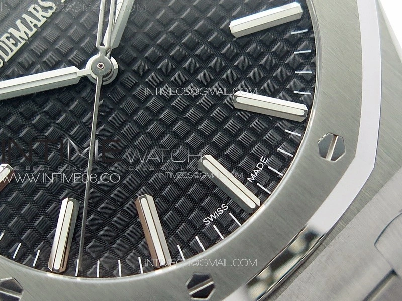 Royal Oak 41mm 15510 50th SS ZF 1:1 Best Edition Black Textured Dial on SS Bracelet A4302