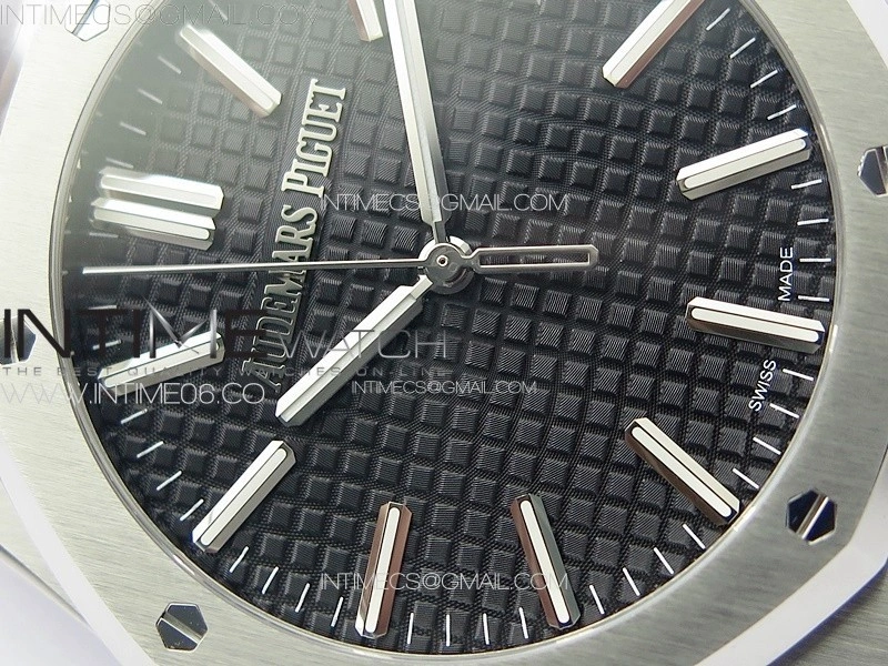 Royal Oak 41mm 15510 50th SS ZF 1:1 Best Edition Black Textured Dial on SS Bracelet A4302