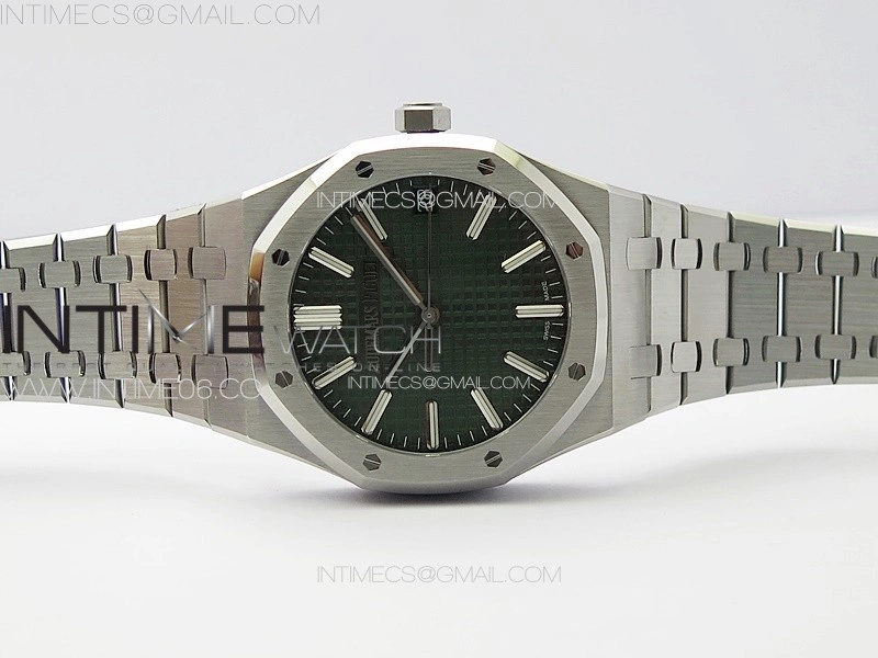 Royal Oak 41mm 15510 50th SS ZF 1:1 Best Edition Green Textured Dial on SS Bracelet A4302