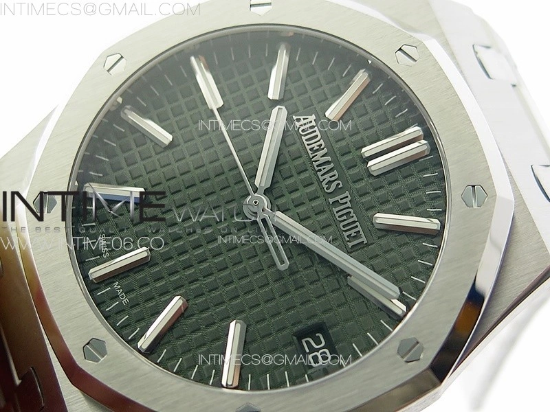 Royal Oak 41mm 15510 50th SS ZF 1:1 Best Edition Green Textured Dial on SS Bracelet A4302