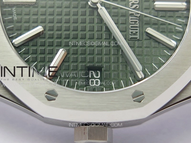 Royal Oak 41mm 15510 50th SS ZF 1:1 Best Edition Green Textured Dial on SS Bracelet A4302