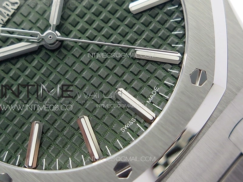 Royal Oak 41mm 15510 50th SS ZF 1:1 Best Edition Green Textured Dial on SS Bracelet A4302
