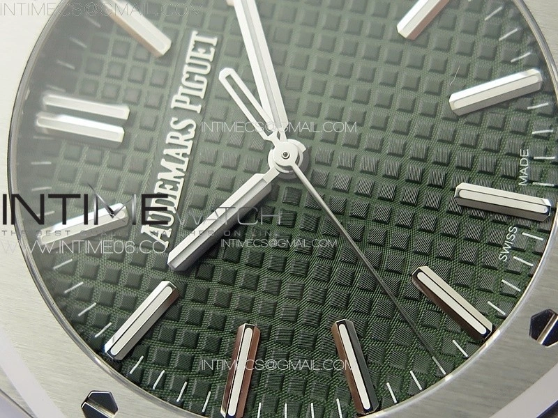 Royal Oak 41mm 15510 50th SS ZF 1:1 Best Edition Green Textured Dial on SS Bracelet A4302