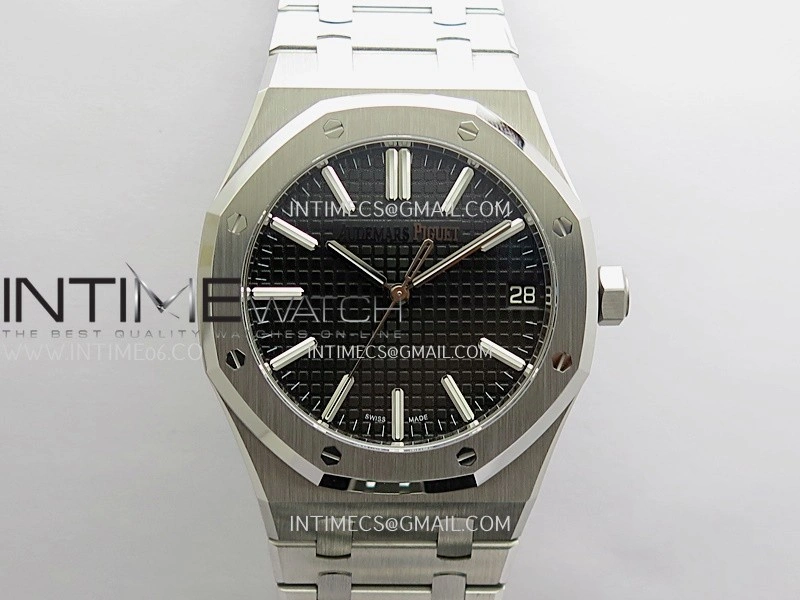 Royal Oak 41mm 15510 SS DDF 1:1 Best Edition Black Dial On SS Bracelet DD4302 Super Clone