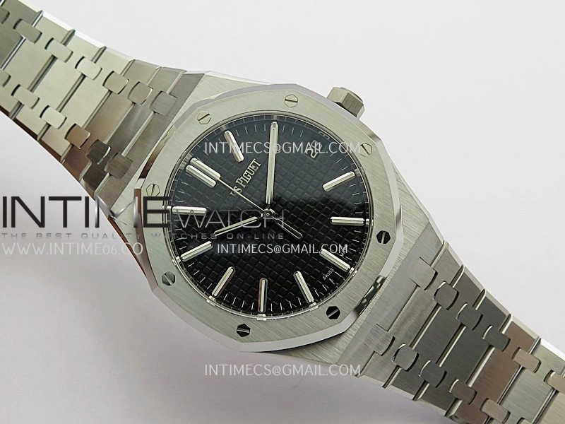 Royal Oak 41mm 15510 SS DDF 1:1 Best Edition Black Dial On SS Bracelet DD4302 Super Clone