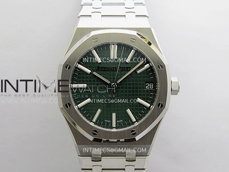 Royal Oak 41mm 15510 SS DDF 1:1 Best Edition Green Dial On SS Bracelet DD4302 Super Clone