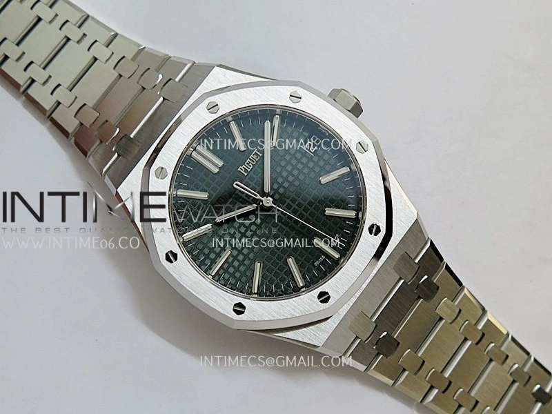 Royal Oak 41mm 15510 SS DDF 1:1 Best Edition Green Dial On SS Bracelet DD4302 Super Clone