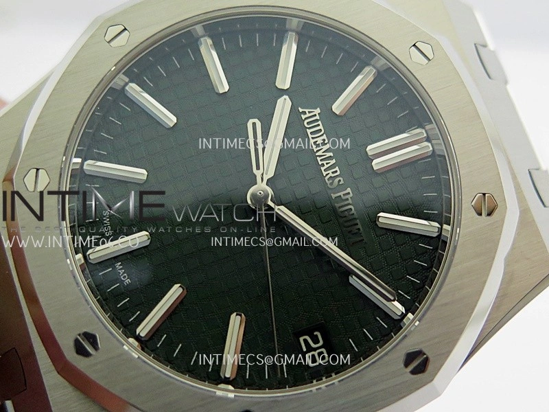 Royal Oak 41mm 15510 SS DDF 1:1 Best Edition Green Dial On SS Bracelet DD4302 Super Clone