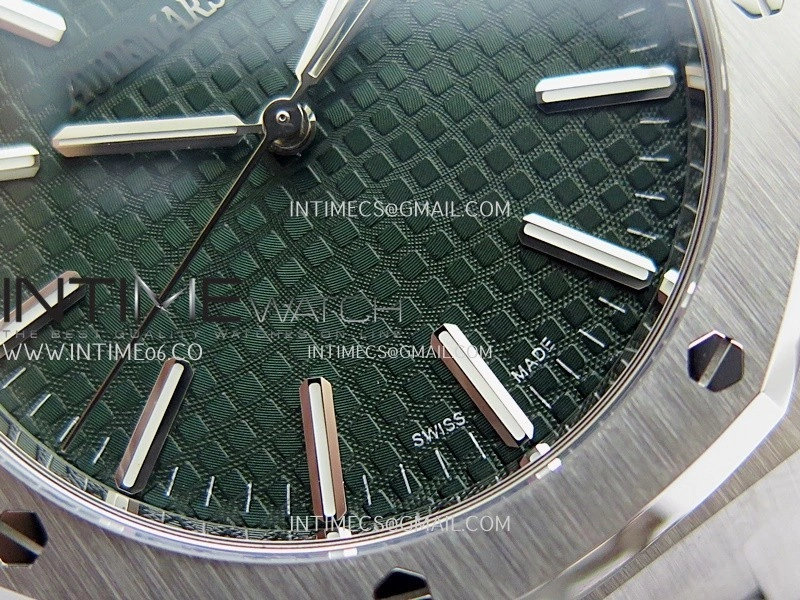 Royal Oak 41mm 15510 SS DDF 1:1 Best Edition Green Dial On SS Bracelet DD4302 Super Clone