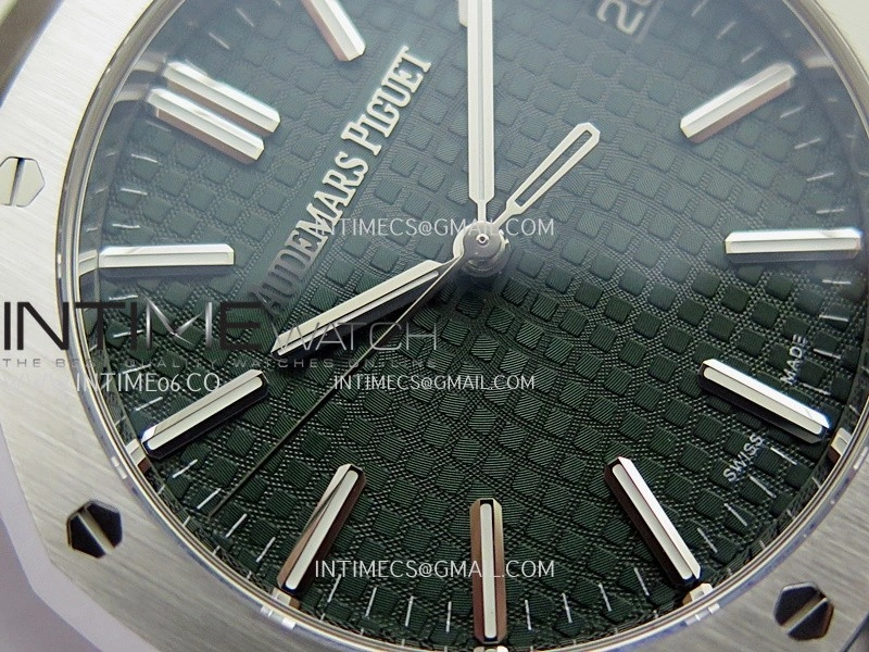 Royal Oak 41mm 15510 SS DDF 1:1 Best Edition Green Dial On SS Bracelet DD4302 Super Clone