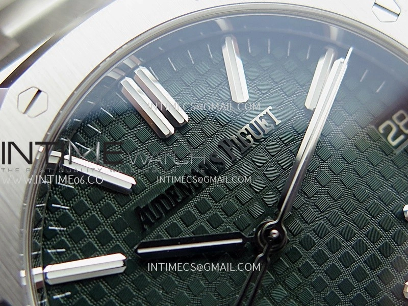 Royal Oak 41mm 15510 SS DDF 1:1 Best Edition Green Dial On SS Bracelet DD4302 Super Clone