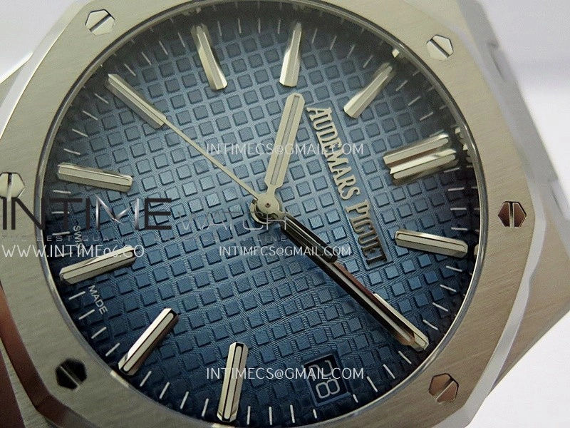 Royal Oak 41mm 15510 SS ZF 1:1 Best Edition Blue Ombre Textured Dial On SS Bracelet A4302