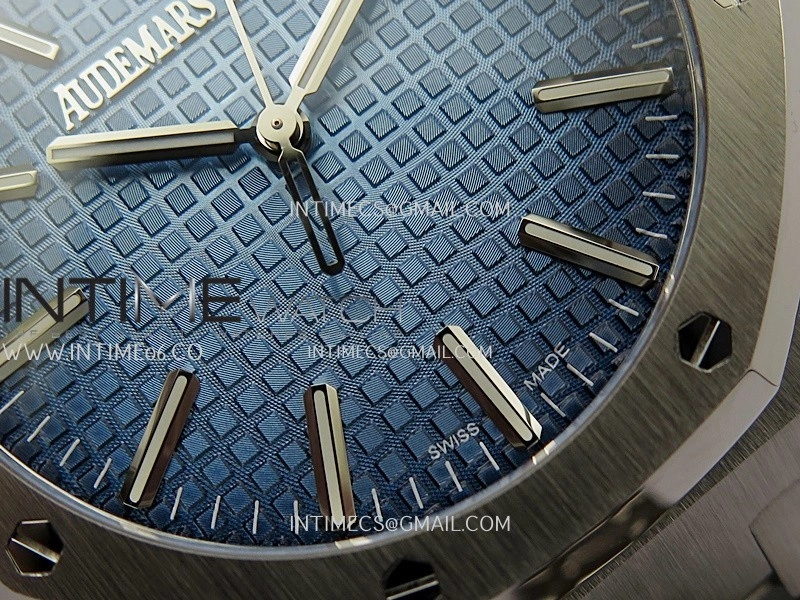 Royal Oak 41mm 15510 SS ZF 1:1 Best Edition Blue Ombre Textured Dial On SS Bracelet A4302