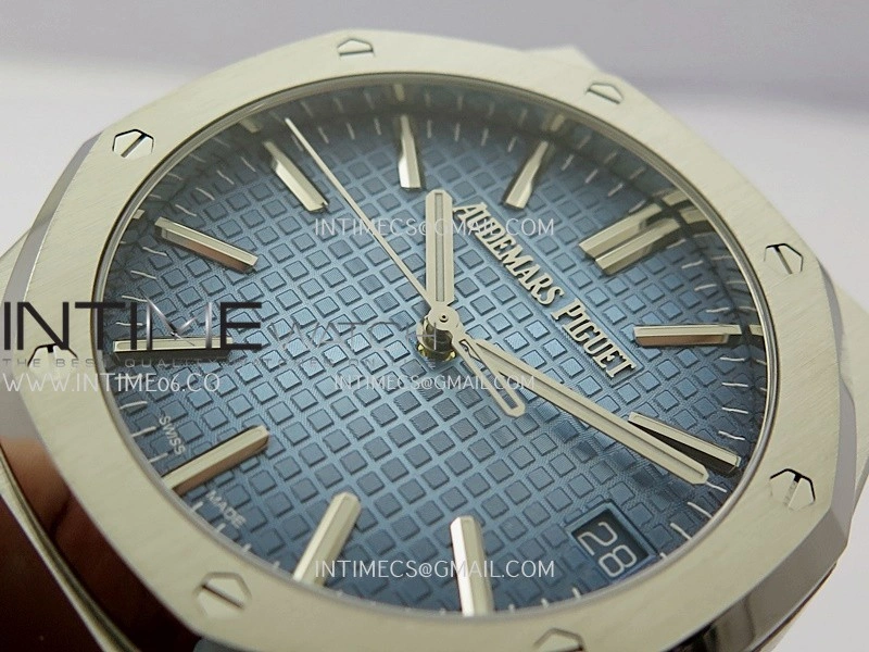 Royal Oak 41mm 15510 SS ZF 1:1 Best Edition Blue Ombre Textured Dial On SS Bracelet A4302