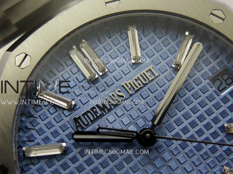 Royal Oak 41mm 15510 SS ZF 1:1 Best Edition Light Blue Textured Dial On SS Bracelet A4302