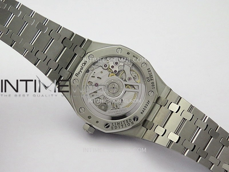 Royal Oak 41mm 15510 SS ZF 1:1 Best Edition Light Blue Textured Dial On SS Bracelet A4302