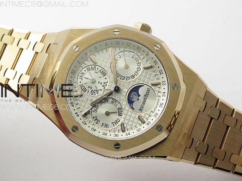 Royal Oak 41mm Complicated 26574 RG APSF1:1 Best Edition Silver Dial on RG Bracelet A5134